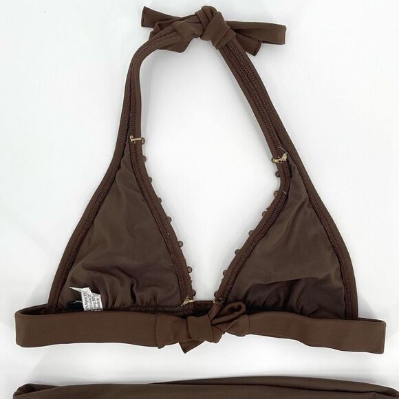 ViX by Paula Hermanny Beaded Embroidered Triangle High Waisted Bikini Set Small - Picture 5 of 8